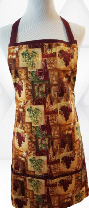 golden wine grapes apron with pockets